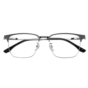 胡歌同款超轻纯钛近视眼镜框男款可配度数防蓝光斯文男士半框钛架
