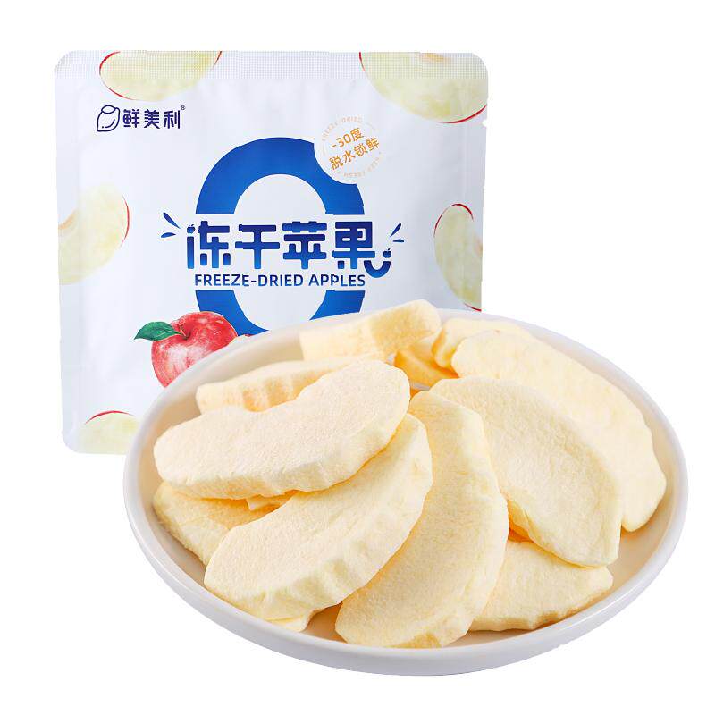 鲜美利冻干苹果12袋水果孕妇儿童零食即食烟台红富士苹果干不添加