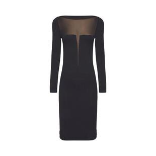 Wolford/沃尔福特Venus网纹拼接优雅半透深V连衣裙58299