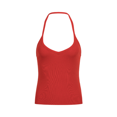 挂脖修身针织背心显瘦吊带上衣女