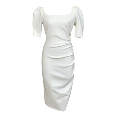 泡泡袖高腰显瘦包臀裙奈安