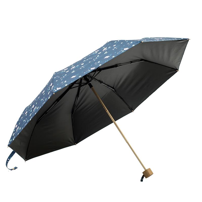晴雨伞折叠碎花小清新黑胶