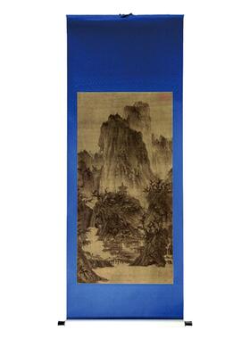 李成晴峦萧寺图手工装裱木衍斋