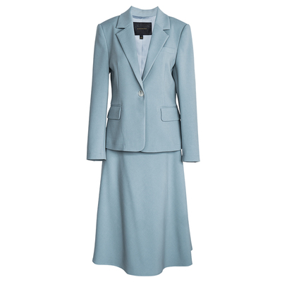罗衣气质浅蓝色西装两件套