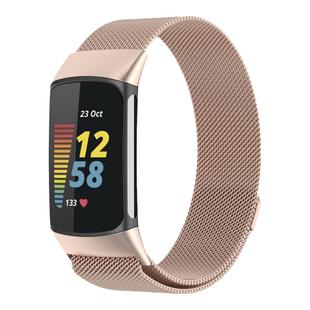 适用于fitbit charge6/5智能手表磁吸表带不锈钢回环替换腕带菲比手环商务款金属个性潮男女生米兰尼斯表链