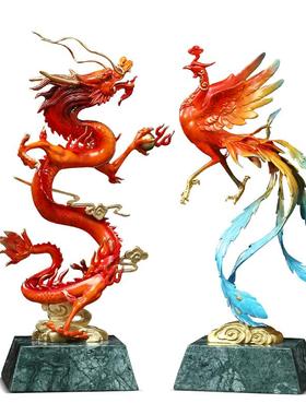 龙凤呈祥摆件客厅大气乔迁礼品
