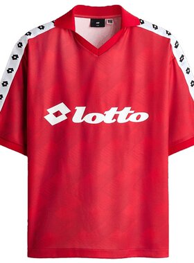 【Lotto H&M】男装Polo衫2026夏季新款短袖印花网布足球衫1341765