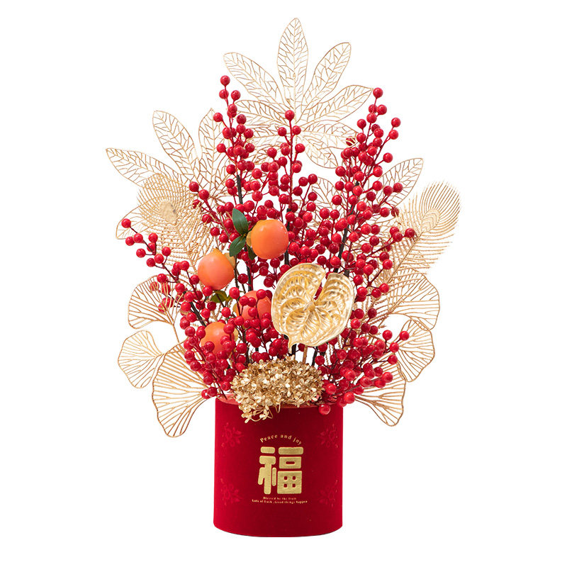 乔迁花束新居发财果春节福桶