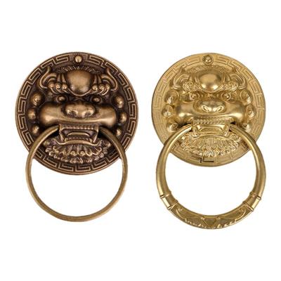中式大门拉手古铜兽头门环把手