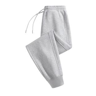 真维斯灰色加绒运动裤女春秋冬卫裤2026新款束脚宽松小个子休闲裤