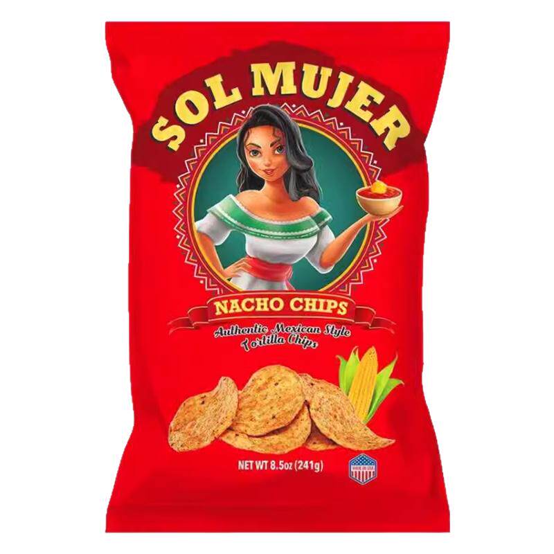 美国进口SolMujer墨西哥少女玉米片原味烧烤牛油果零食粗粮奶酪