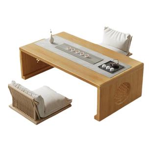 折叠炕桌榻榻米茶桌家用飘窗小桌子床上写字矮桌实木茶几禅意炕几