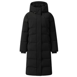 鹅绒FILA斐乐长款羽绒服女2025冬季新款连帽远红外蓄热保暖厚外套