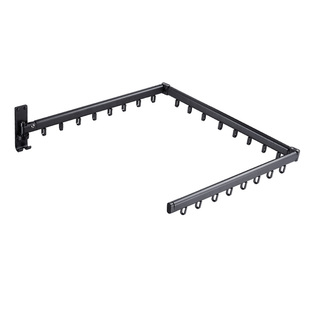 阳台推拉晾衣架室内隐形晾衣杆壁挂式折叠晒被子窗外伸缩防风架子