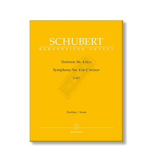 舒伯特第四交响曲悲剧 C小调D417 总谱 骑熊士原版乐谱书 Schubert Symphony no 4 in C minor Tragi Score BA5604