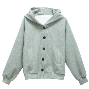 荒荒家高级简约加绒连帽外套2025新款小众可叠穿宽松棒球卫衣女冬