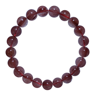 天然巴西红铜发晶手链单圈顺发铜钛晶水晶手串时尚配饰礼物情侣款