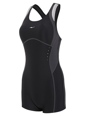 鸿星尔克连体平角泳衣女高级感
