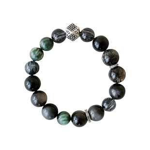 觅墨天然水晶手串手链绿龙晶闪灵招财纯银转运送男友老公生日礼物