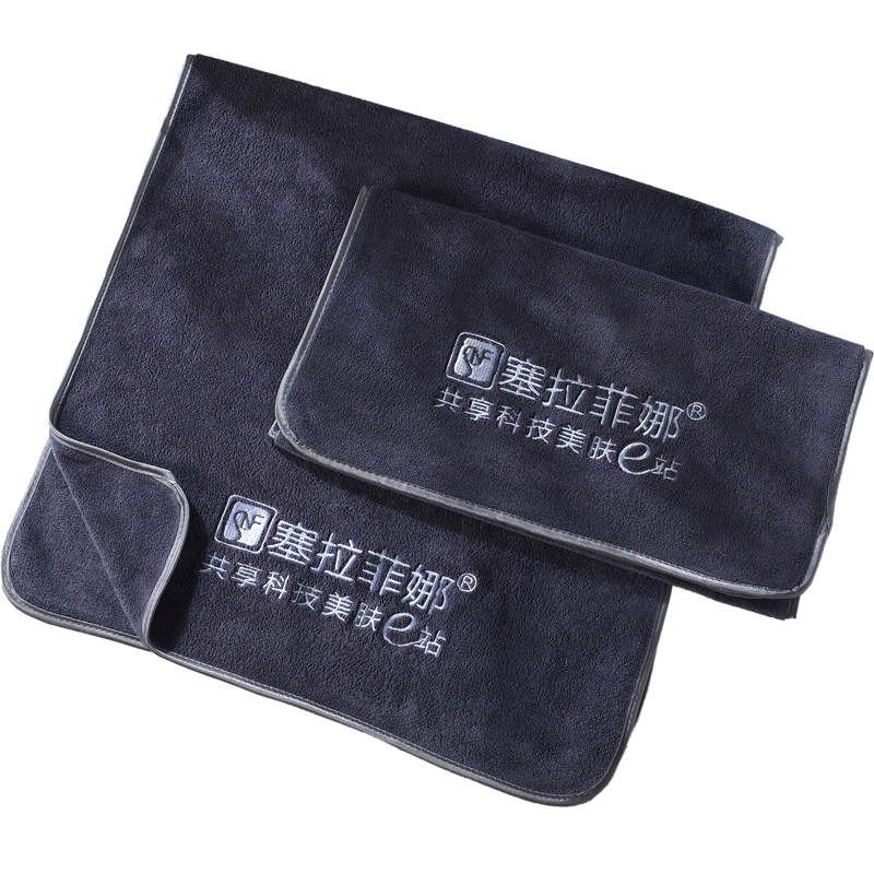 美容院专用毛巾定制logo绣字白色大毛巾三件套皮肤管理美容包头