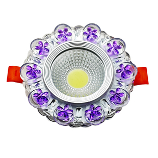 过道灯走廊 水晶射灯家用嵌入式led天花灯网红超薄彩色孔灯玄关灯