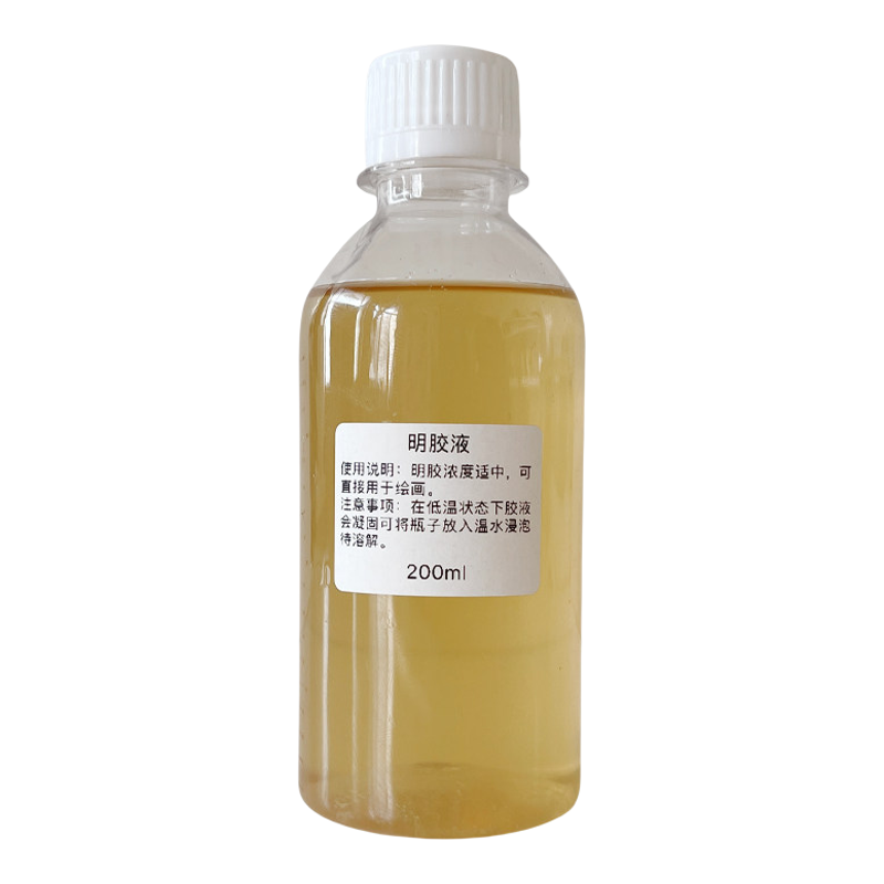 明胶液调和天然矿物朱砂中国画工