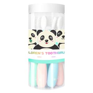 可爱熊猫儿童牙刷8支装细丝软毛呵护宝宝牙龈清洁防滑握柄1-12岁