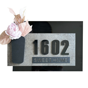 家用门牌定制立体字创意插花简约风发光小区入户门号牌数字号码牌