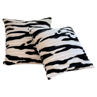 兔兔绒沙发靠背抱枕套30x50x50cm 拉链式法兰绒枕头套48*74一对装