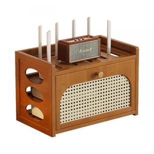 路由器收纳盒电视机顶盒桌面插座线光猫电线放置整理置物架收纳架