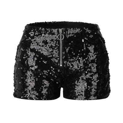 Women's high waisted tight sequined shorts  女士高腰亮片短裤