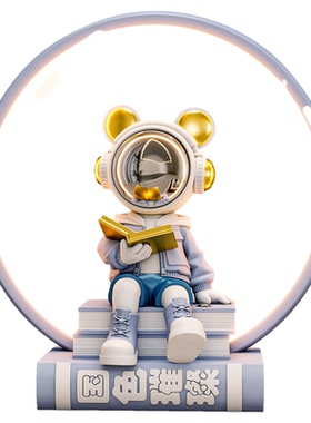 太空人宇航员看书装饰摆件