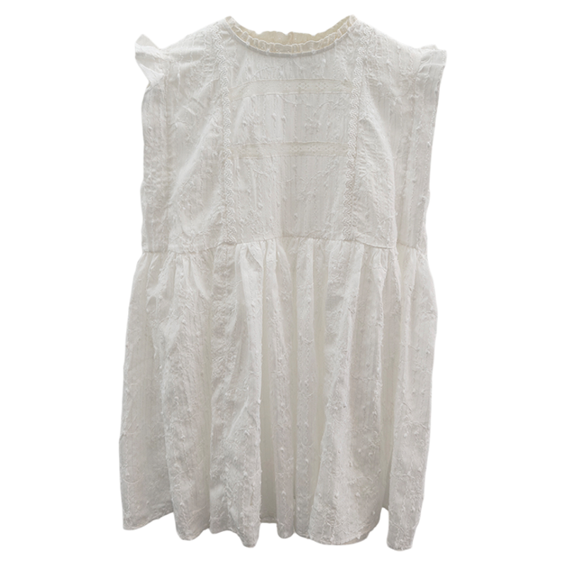 阿树家 阿水 0328| 私服系列 白色花边拼接立体绣花连衣裙