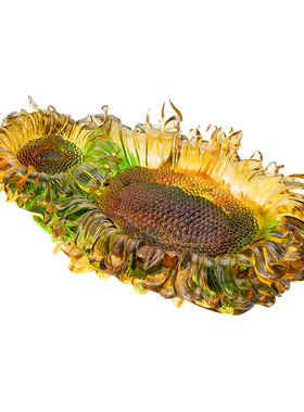 琉璃纯手工向阳盘果盘摆件