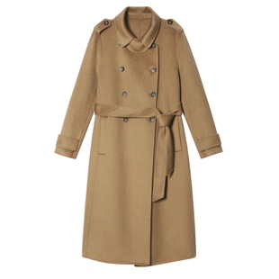 【美丽诺羊毛】诗篇专选雅丹风骆驼绒双面呢赫本风毛呢大衣冬