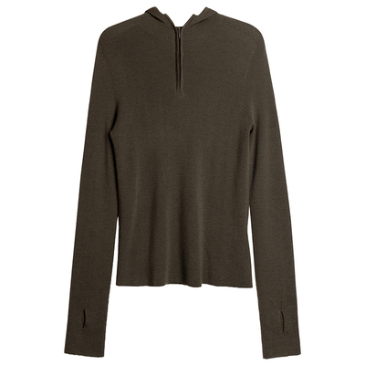 扬子纱羊毛连帽针织打底衫