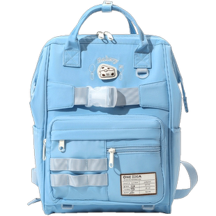 畹町双肩包女大学生上课包户外出游背包学院风日系方顶书包大容量