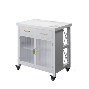 厨房大理石餐边柜可移动中岛台备餐操作柜开放式客厅吧台桌储物柜