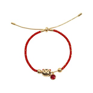 925银小老虎手绳小众时尚百搭招财转运可爱通用手链饰品