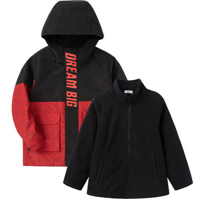 巴拉巴拉男童外套三合一冲风衣