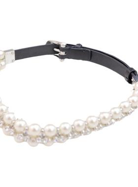 宝石时尚风百搭款项圈双排珍珠