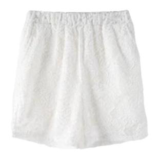 卡恩希夏装新款 韩版休闲小菊花透视设计百搭中腰短裤+上衣套装女