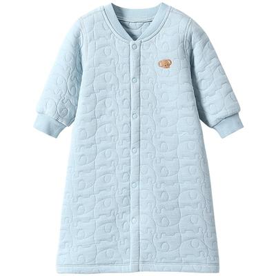 宝宝睡袍秋冬保暖睡衣加厚长款