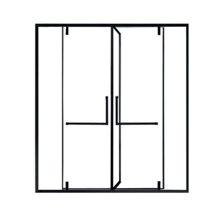 不锈钢下沉式T形一门两用移门淋浴房卫生间浴室隔断屏风干湿分离