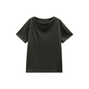 郑买买【斜塔定理】夏季款休闲百搭时尚通勤斜肩创意印花短袖T恤