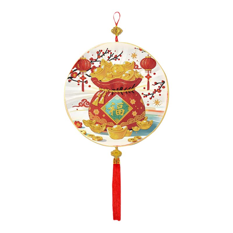 中国结福袋钻石画马年手工DIY画