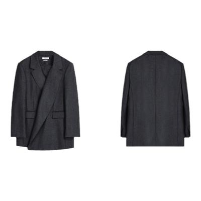 CONCISE-WHITE纯色无扣翻领西服