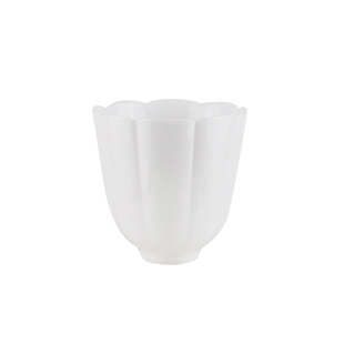 聚器堂甜白瓷花瓣品茗杯单杯女士白菜杯功夫茶杯主人杯闻香杯茶杯