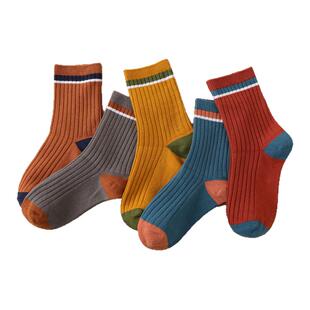 儿童袜子秋冬款加厚纯棉冬季男女童100棉质小中大童少年学生棉袜