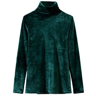 双面金丝绒打底衫女长袖秋冬2025新款加绒保暖修身内搭洋气女上衣